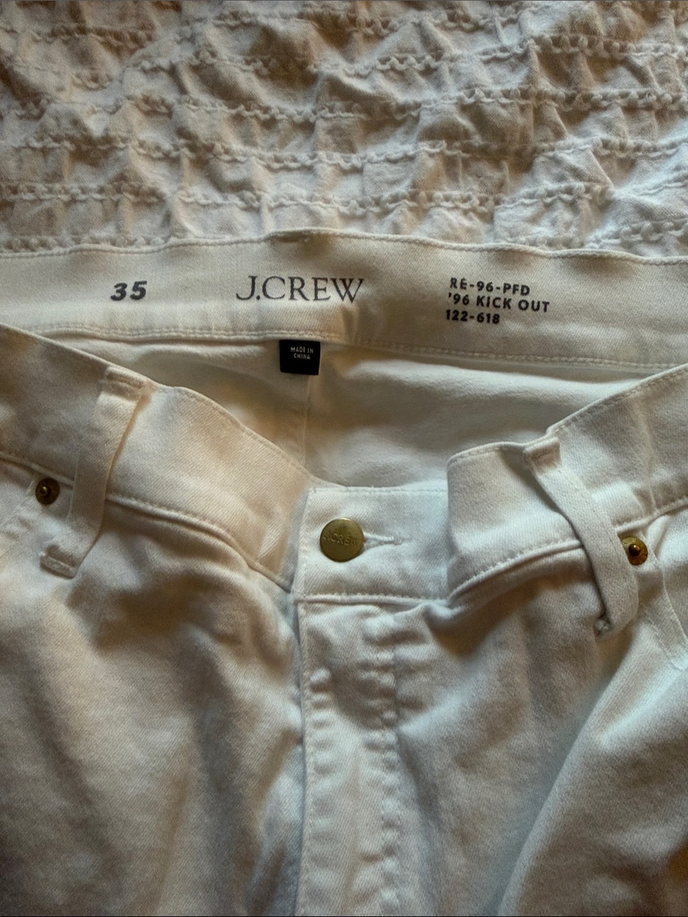 J. Crew Off-White '96 Kick Out' Jeans